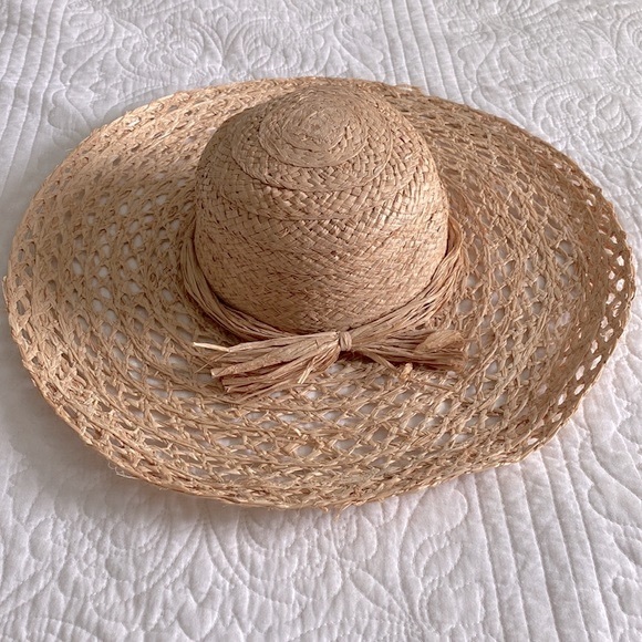 A New Day Open Weave Raffia Straw Paper Hat - Picture 2 of 7